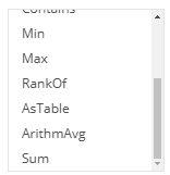 5. The list of operators/functions