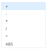 6. The list of operators/functions