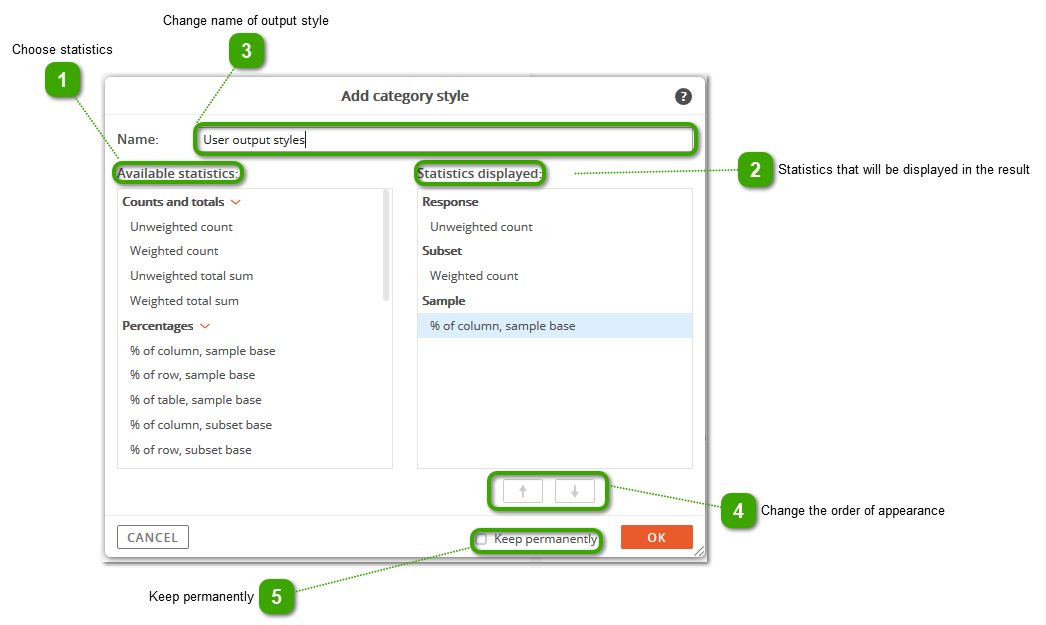 Defining or Editing an Output Style
