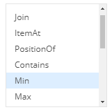 5. The list of operators/functions