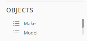 2. Available objects