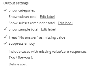 5. Output settings