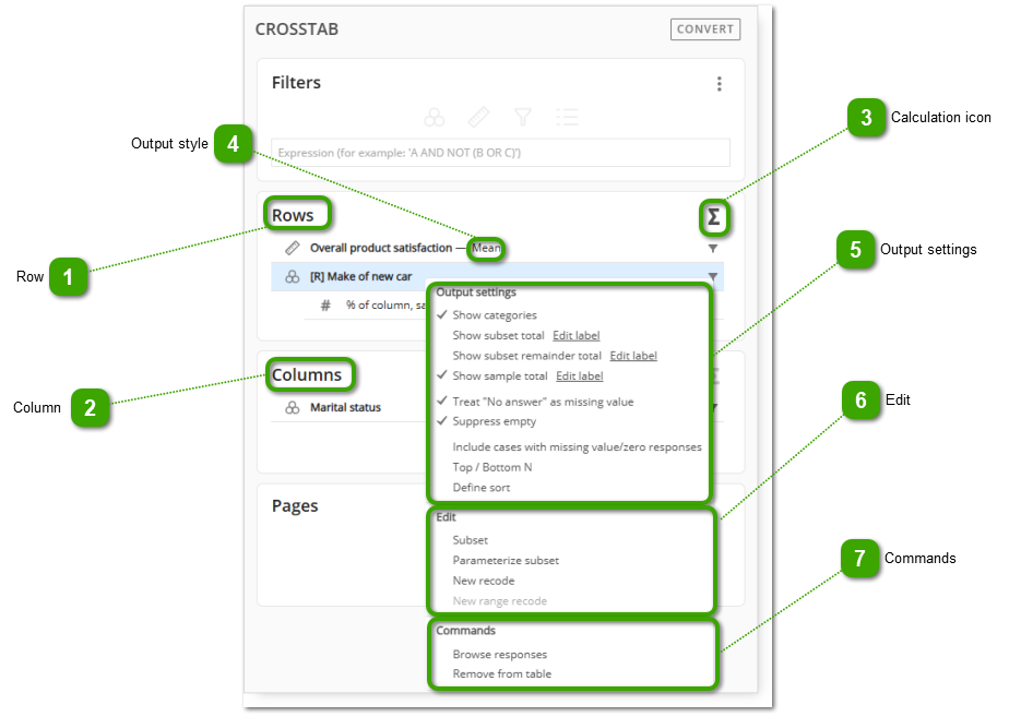 Question-based Crosstab