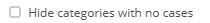 10. Show only categories with cases