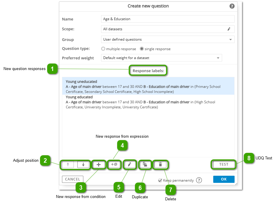 User-Defined Question Examples