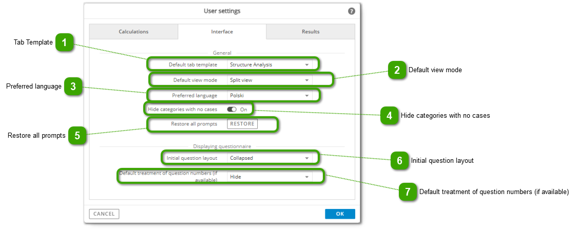 User Settings - Interface