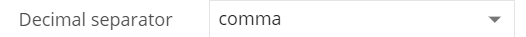 2. Decimal separator