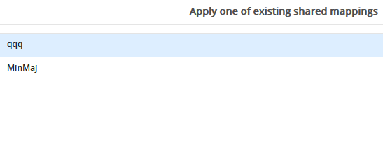 2. List of available mappings