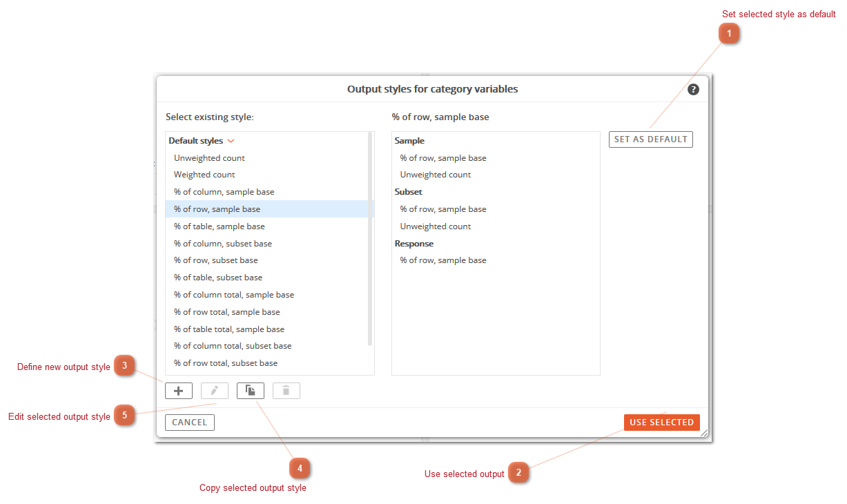 Browsing Output Styles