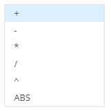 5. The list of operators/functions