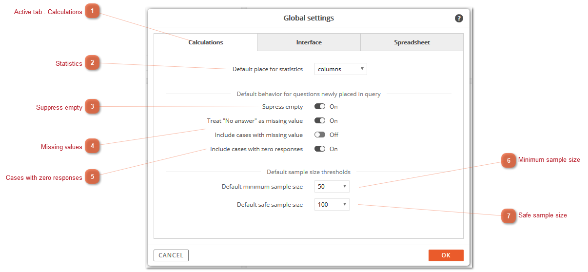 Global Settings - Calculations
