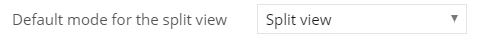 2. Default mode for the split view