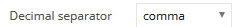 3. Decimal separator