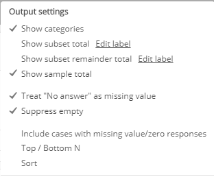 5. Output settings