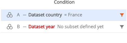 2. Define a filter on datasets