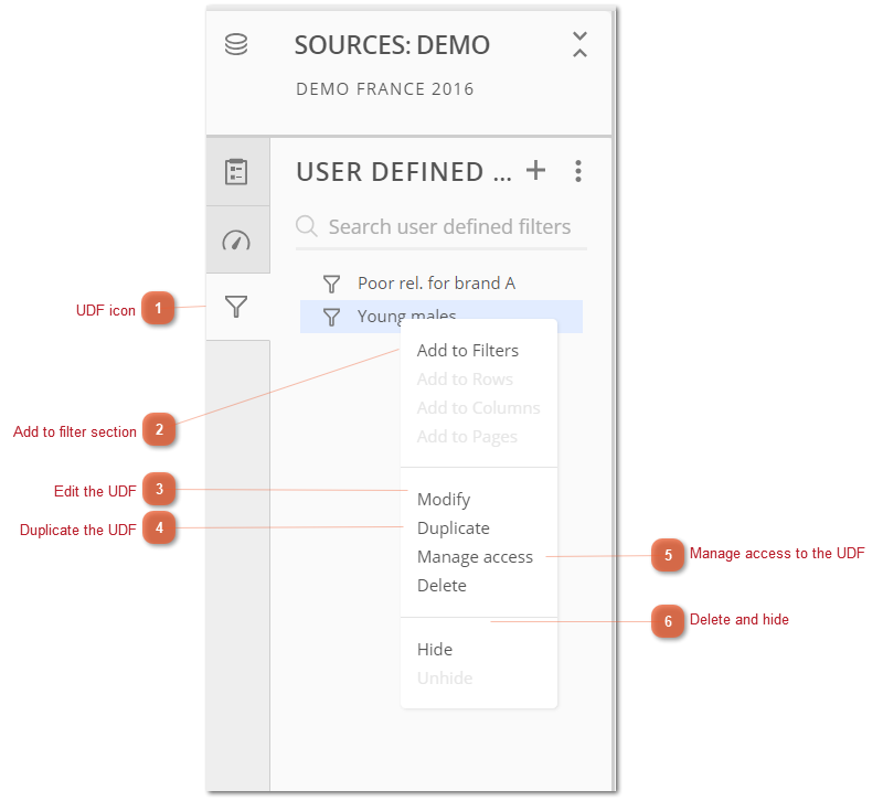 UDFs Context Menu