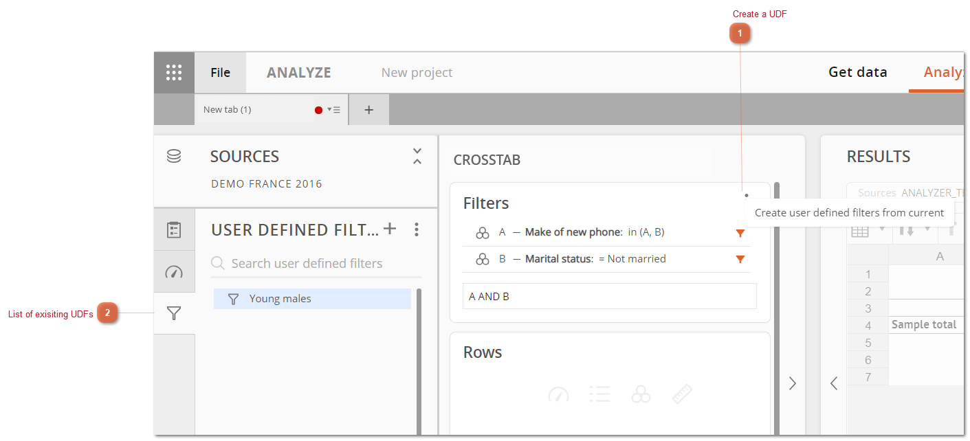 User Defined Filters (UDF)