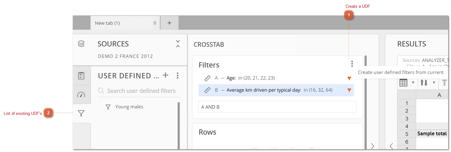 User Defined Filters (UDF)